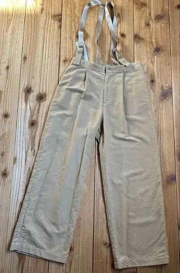 베이지 서스펜더 캐주얼 팬츠