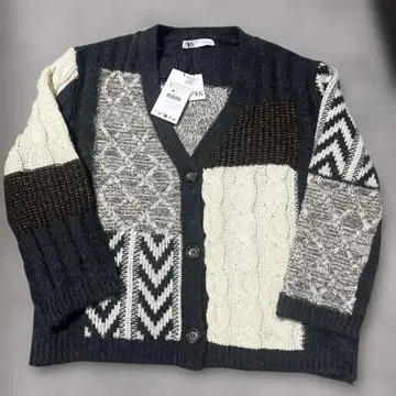 [택 포함 새상품] S 완판템 ZARA 패치워크 가디건