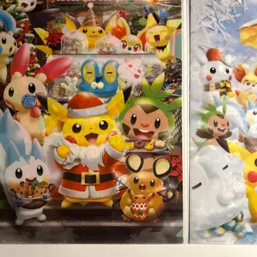 [ 새상품 ] 포켓몬스터 크리스마스 클리어 파일 2장 세트 피카츄 포켓몬