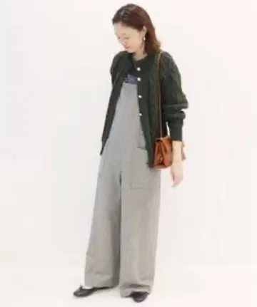 택 포함 새상품 SLOBE IENA 워셔블 트위드 에이프런 올인원