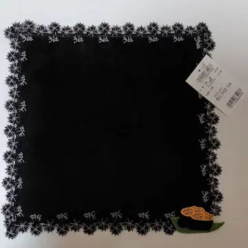 새상품 긴자와 레이스 성게 블랙 손수건