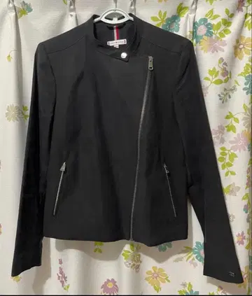 TOMMY HILFIGER 블랙 싱글 라이더 자켓