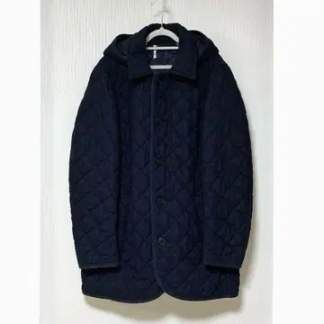 빔즈 트위드 헤링본 조 퀼팅 코트 자켓 후드 부착