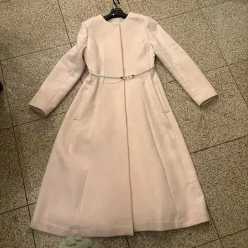 셀포드, 얇은 핑크색 롱 코트 허리 벨트 포함 사이즈 36