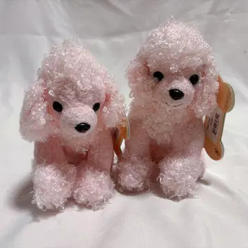 미사용 새상품 토이 푸들 핑크 봉제 인형 2개 세트