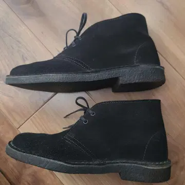 CLARKS 클락스 데저트 부츠 스웨이드 23.5 천연 가죽 블랙