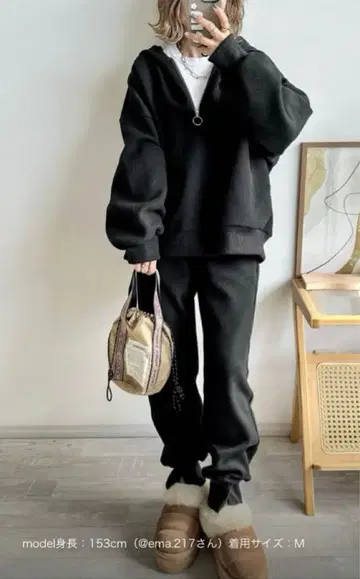 AMELY 와플 집업 셋업