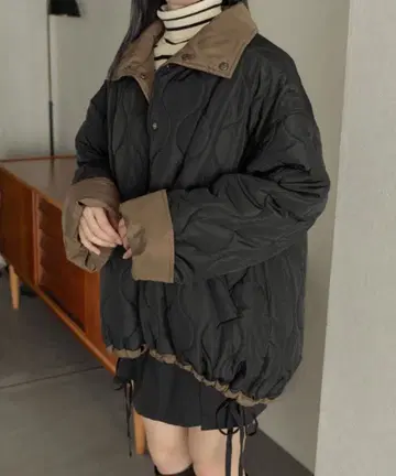 Ambre Neige 리버서블 퀼팅 자켓 블랙