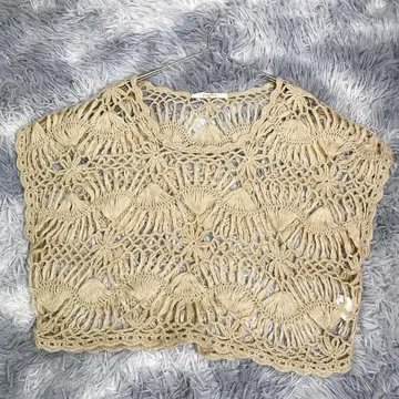 pageboy [ M ] 시스루 니트 슬리브리스 베이지 여성용