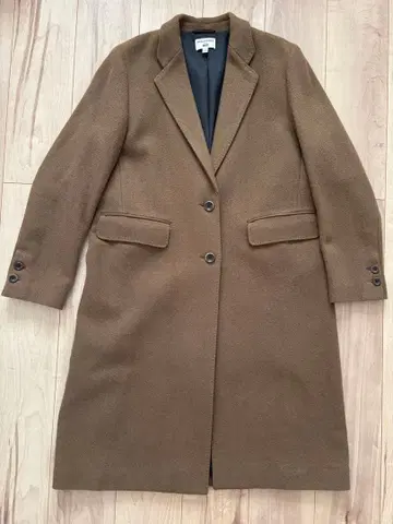 새상품급 유니클로 이네스 트위드 체스터 코트 브라운 XL