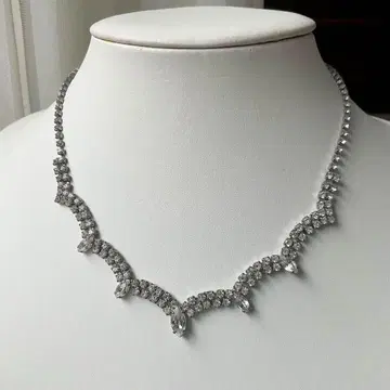큐빅 목걸이 빅 사이즈 반짝반짝 실버 결혼식