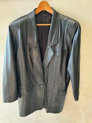 빈티지 테일러드 자켓 양가죽? 블랙 블레이저 자켓