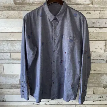 PAPAS 옥스퍼드 자수 셔츠 sizeLL 일본제