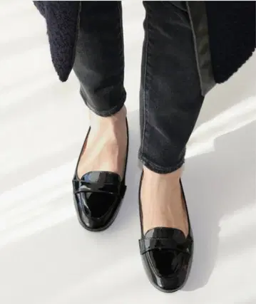 Fin 라운드 코인 로퍼 블랙 22.5cm