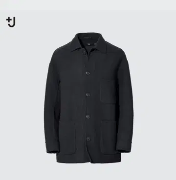 +J 울 블렌드 오버 사이즈 셔츠 자켓 다크 그레이 XL