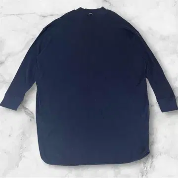 미즈이로 인드 하이넥 튜닉 풀오버 모크넥 네이비 리브