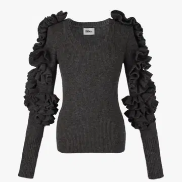 비비 Bibiy FLORENTINA 프릴 니트 F 그레이