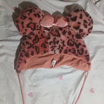 레오파드 무늬 미키 귀 팬캡