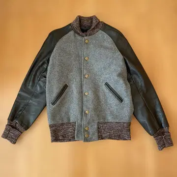 SKOOKUM 바시티 자켓 그레이 다크 브라운