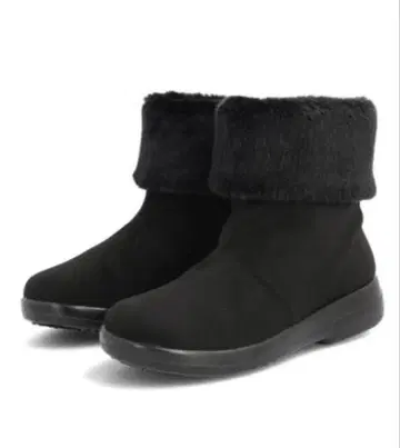 TOP DRY 방수 퍼 미들컷 부츠 미사용품 넓은 타입 블랙