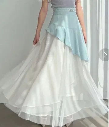 RESEXXY 튤 도킹 플레어 스커트 아이스 블루 리젝시