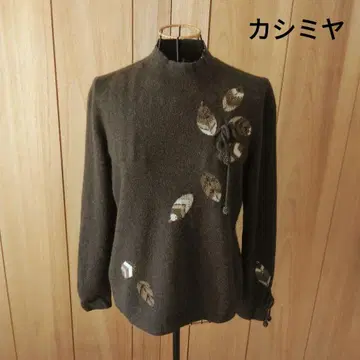 BRAND DONNA 캐시미어 나뭇잎 패턴 니트 스웨터