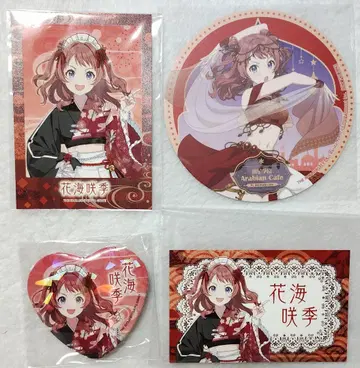 하나우미 사키 코스터 포토 카드 하트 홀로 캔뱃지 특전 4점 세트