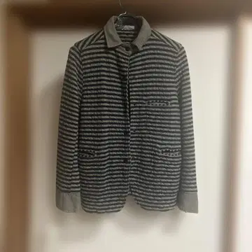 ARMEN 보더 퀼팅 자켓 카키 네이비 아르멘