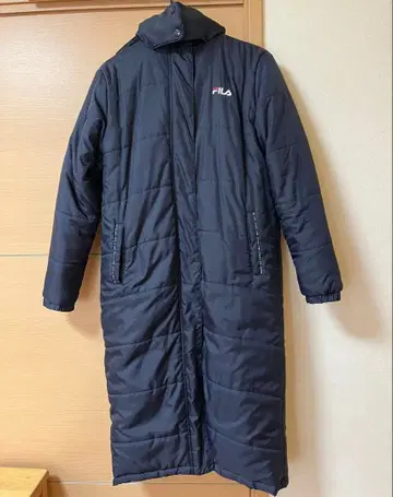FILA 롱 벤치 코트 여성용 네이비 M