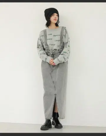 LEPSIM 멀티 리메이크 데님 오버롤 스커트 987254