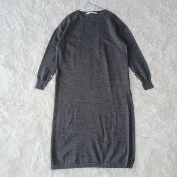 프레임워크 니트 원피스 맥시 길이 사이드 슬릿 울 루즈핏