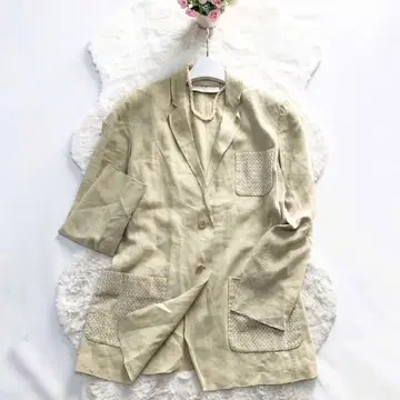 ARMANI*엠포리오 아르마니 긴팔 자켓 린넨 베이지 40