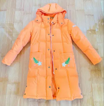 컨디션 최상 ROCO NAILS 다운 코트 네온 오렌지