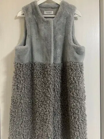 LIGNAGGIO 리나지오 인조 모피 롱베스트 다크 그레이 M