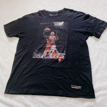 데니스 로드먼 T셔츠 시카고 불스 NBA 블랙 미첼앤네스