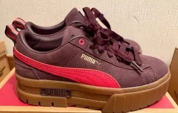 PUMA 버건디/핑크 통굽 스니커즈