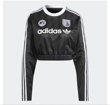 adidas 크롭 상의 블랙 L