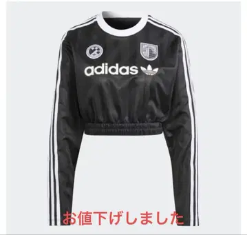 adidas 크롭 상의 블랙 L