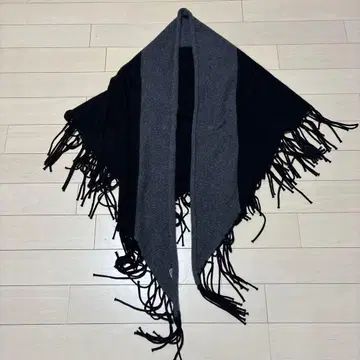 23구 삼각형 대형 스톨 캐시미어 블랙 x 그레이