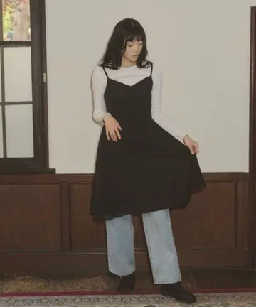 새상품급 GIUNON chiffon switching midi dress