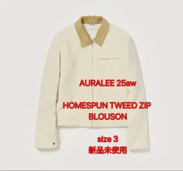 AURALEE 25aw HOMESPUN TWEED ZIP BLOUSON