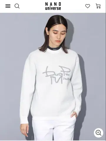 NANO universe 그래픽 맨투맨 화이트