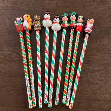 [ 구하기 어려움 ] 디즈니랜드 캐릭터 연필 9개 세트 크리스마스 레트로