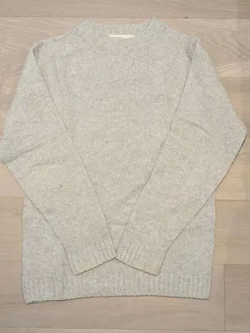 MHL 라이트 그레이/베이지 니트 스웨터 긴팔 크루넥 남성용