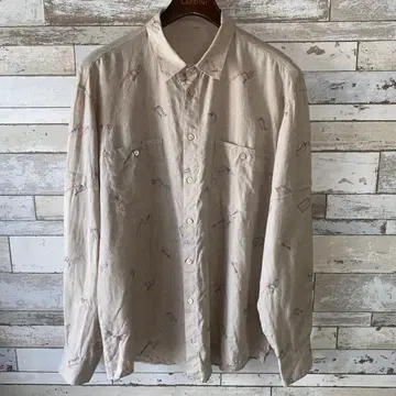 PAPAS 린넨 자수 셔츠 sizeLL 일본제