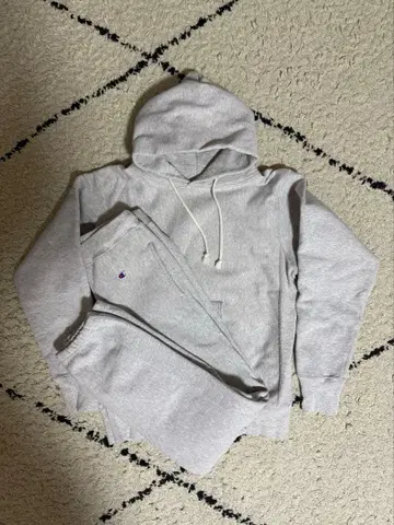 챔피온 리버스 위브 빨간색 택 셋업