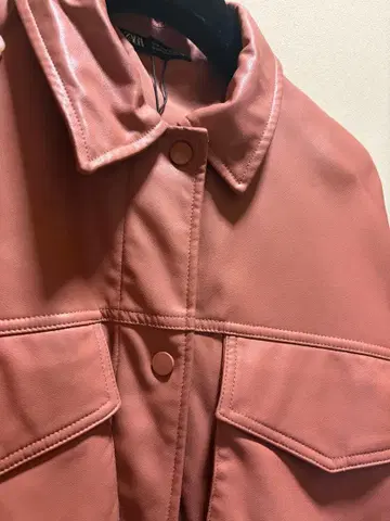 ZARA 자라 라이더 자켓 코트 빨간색 핑크