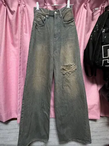 EMODA 하이웨스트 와이드 레그 데님