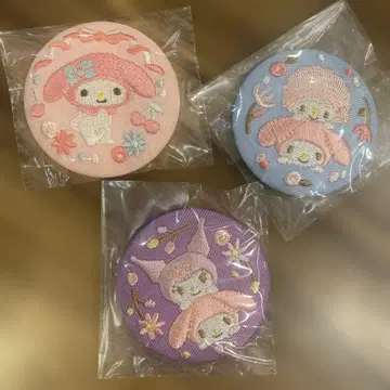 자수 캔뱃지 산리오 마이멜로디 쿠로미 피아노