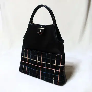 토트백 가죽제품 블랙 그리드